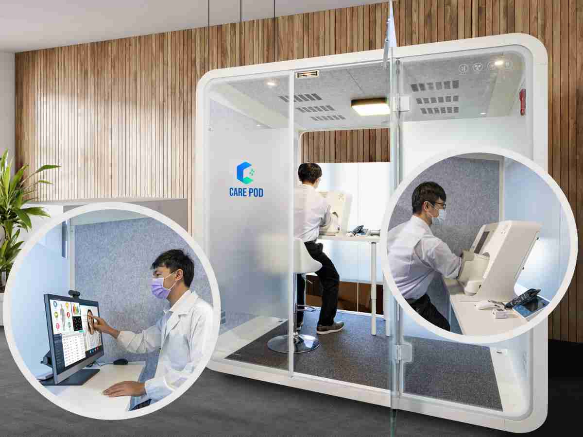 达擎于医疗科技展中展出＂远距诊疗舱＂，，，，以因应医疗数字化及社会高龄化趋势下、、复诊及慢性病患等族群对于远距看诊需求逐渐升高所推出的创新整合方案。。。多功能合一、、、、高隐私性的远距诊疗舱可根据病患端与医师端的不同需求，，，，提供弹性化及客制化功能，，，节省医生和病患的精力及时间