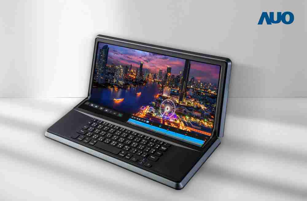 银河集团14.6吋Micro LED折迭显示屏幕，，，，搭配半径4mm的弯折绞炼，，以及高画素、、、高亮度、、、高对比度的显示技术特点，，，即便在大视角下仍保有绝佳色相与亮度